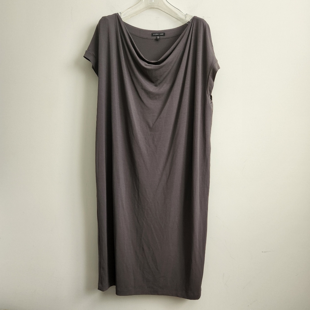 Eileen Fisher Gray Draped Dress